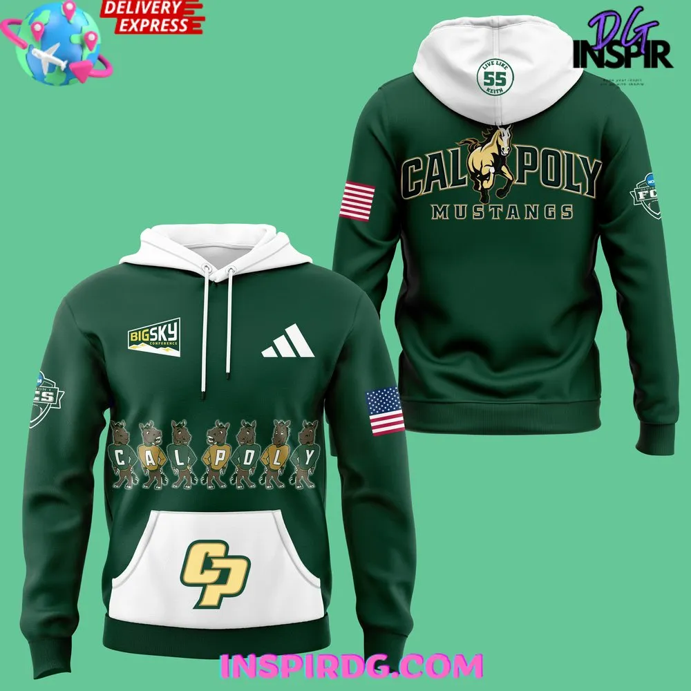 -Cal Poly Mustangs Big Sky 2024 Green Hoodie