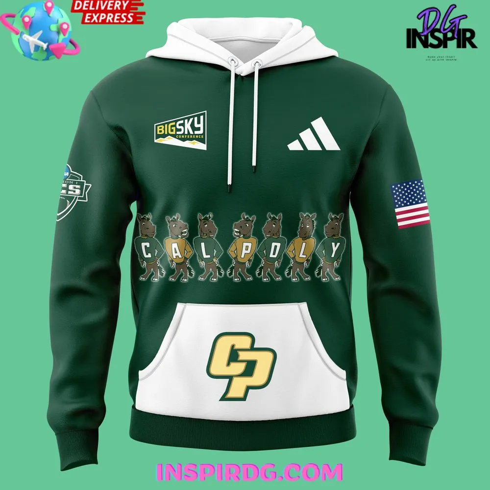 -Cal Poly Mustangs Big Sky 2024 Green Hoodie