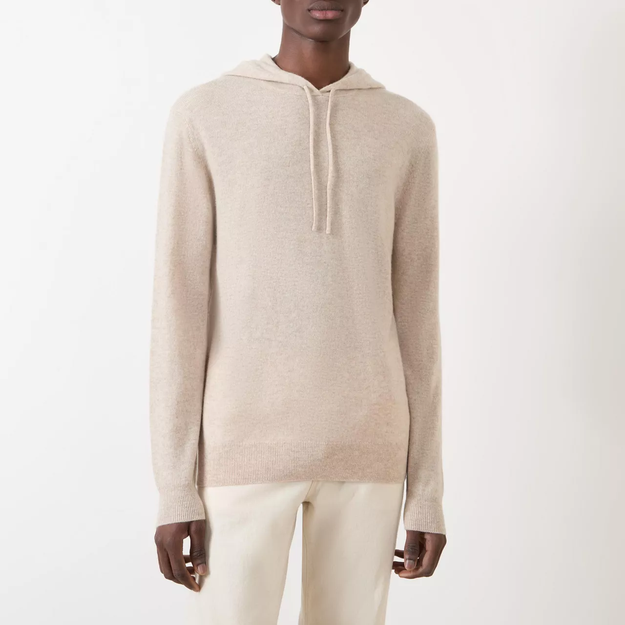 7 FOR ALL MANKIND Cashmere Drawstring Hoodie - Beige