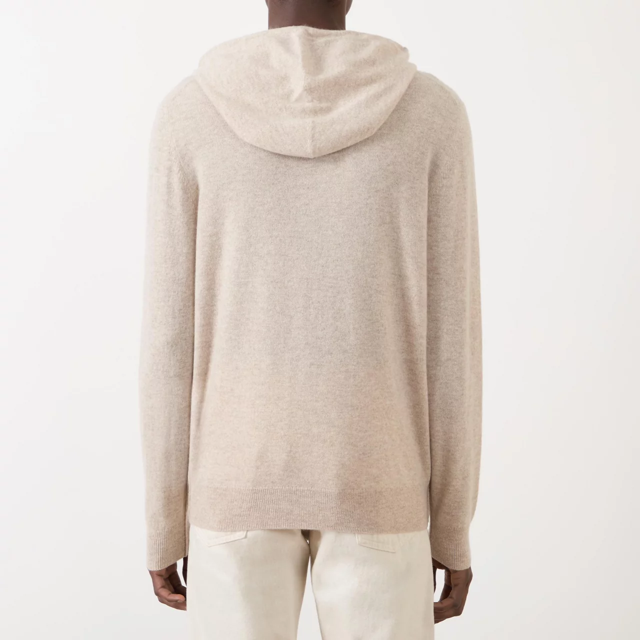 7 FOR ALL MANKIND Cashmere Drawstring Hoodie - Beige