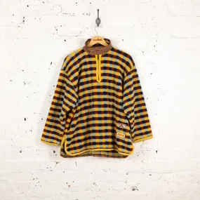 90s Squares Check Pattern Fleece - Yellow - XL