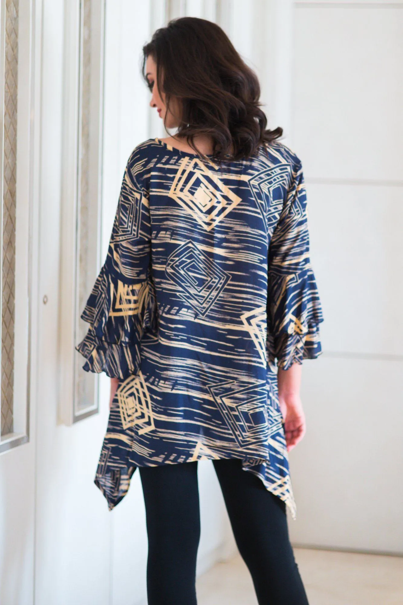 Abstract Indigo Maternity & Nursing Top