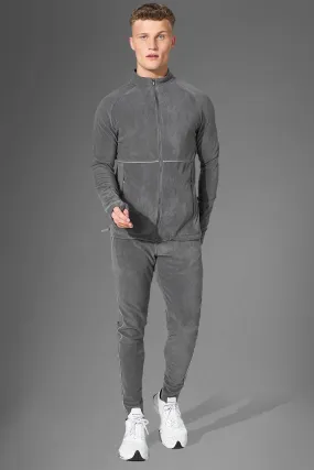 Active Gym Polar Fleece Zip Thru Tracksuit | boohooMAN UK