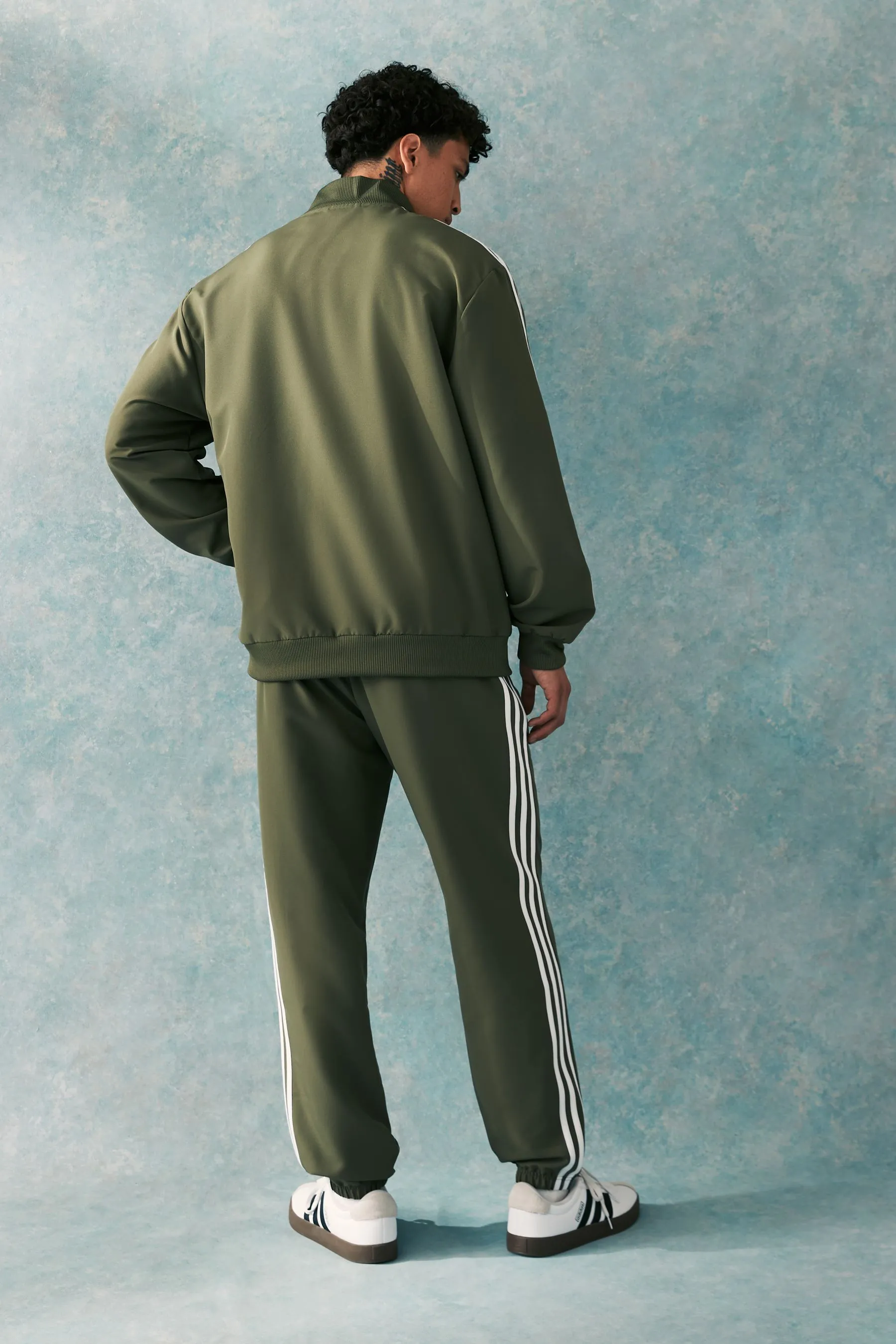 adidas Green 3 Stripes Woven Tracksuit