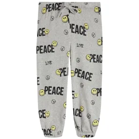 Allover Smiley & Peace Fleece Jogger