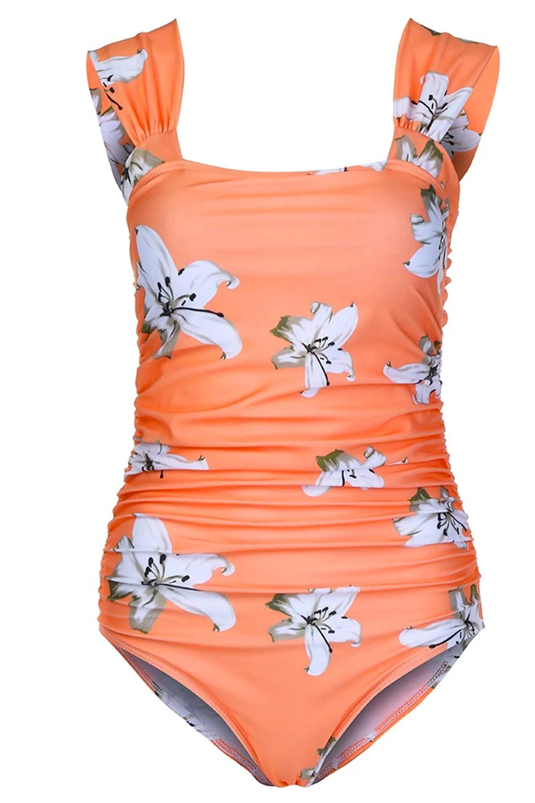 Apricot Floral Maternity Swimsuit