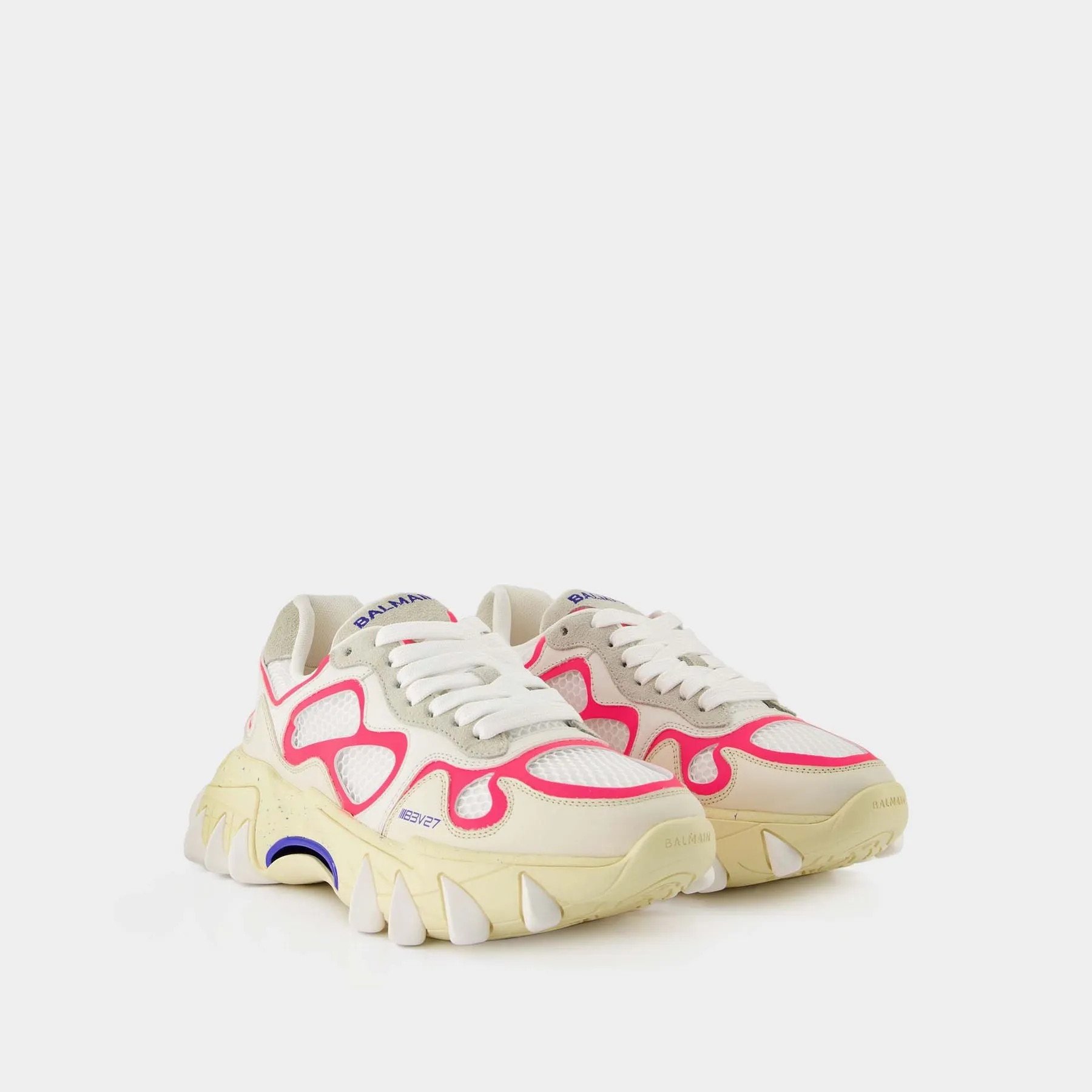 Balmain  B-East Sneakers - Balmain - White/Bright Pink - Leather