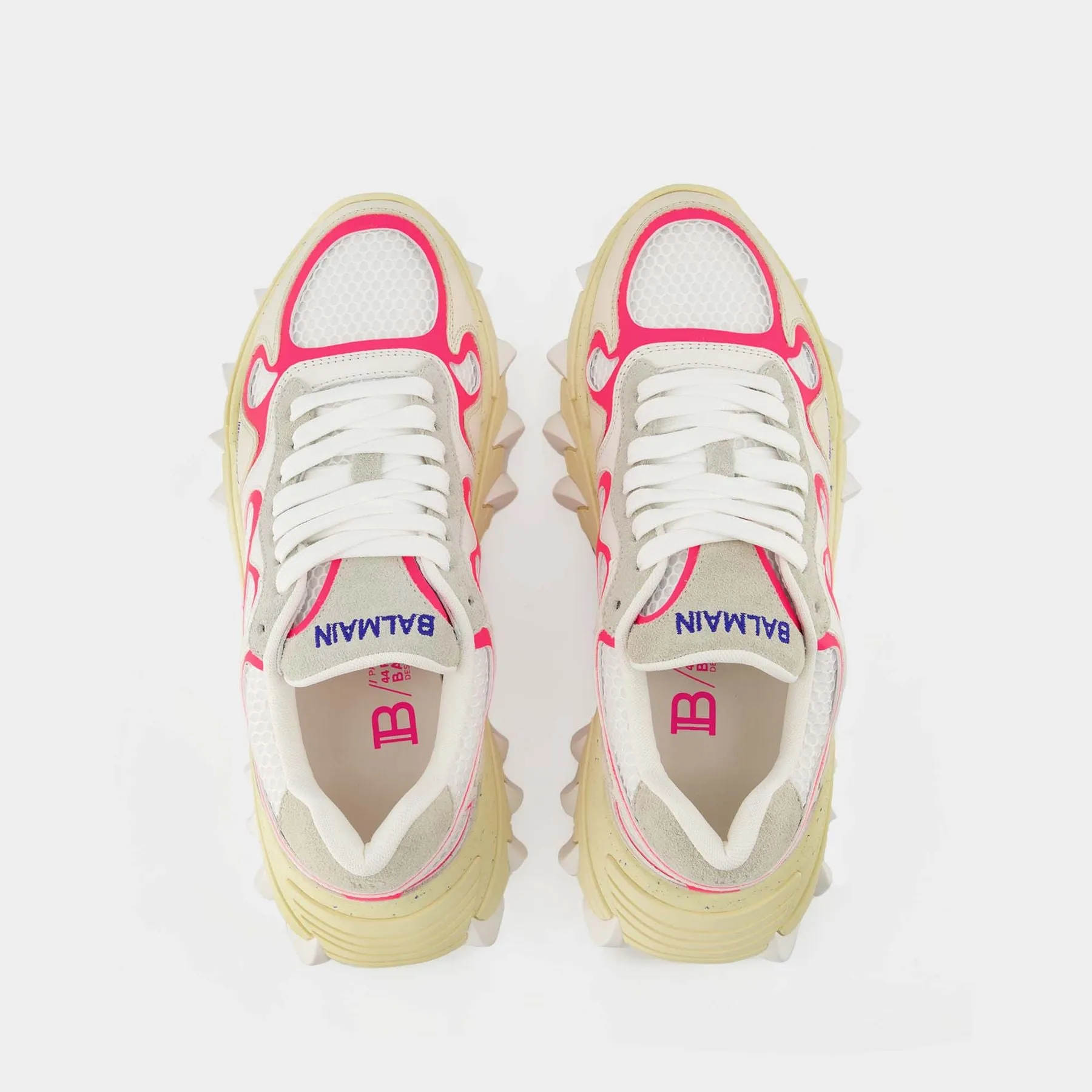 Balmain  B-East Sneakers - Balmain - White/Bright Pink - Leather