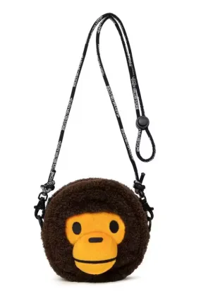 BAPE Baby Milo Face Cross Bag Brown