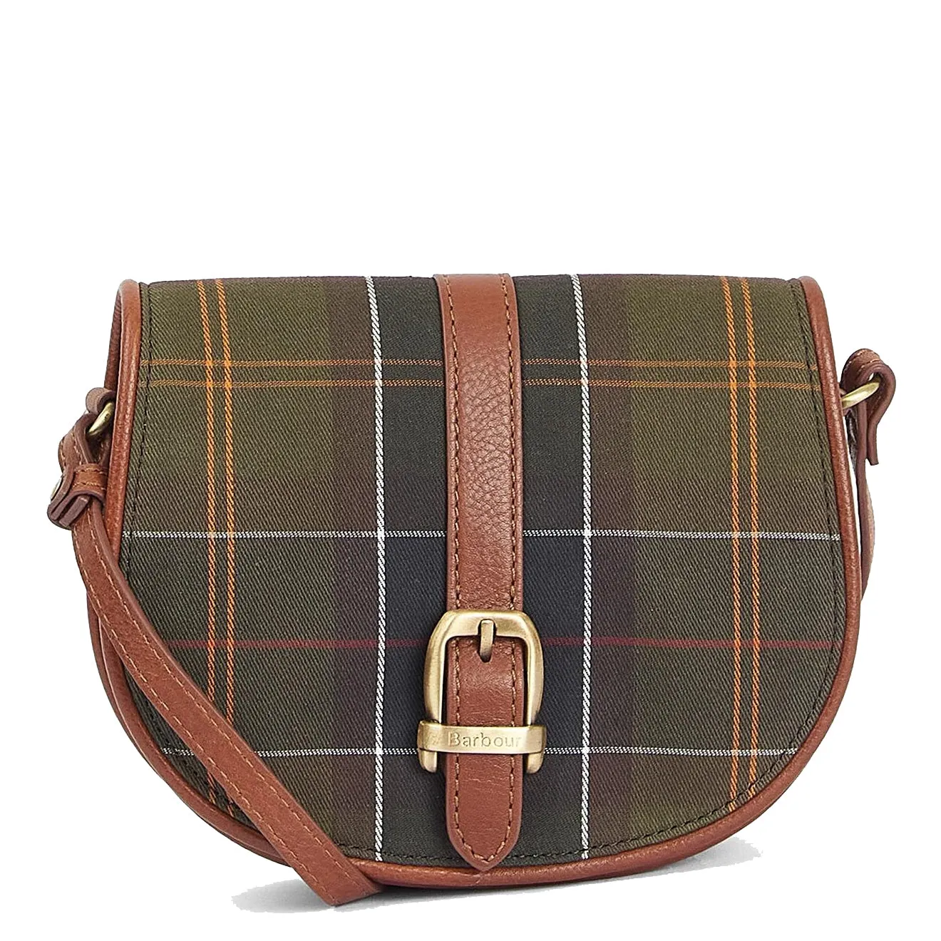 Barbour Katrine Leather Saddle Bag Classic Tartan