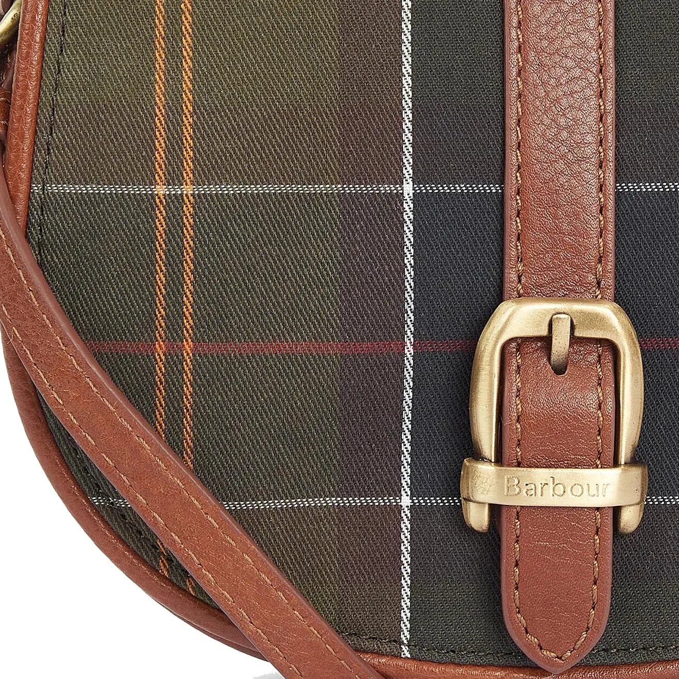 Barbour Katrine Leather Saddle Bag Classic Tartan