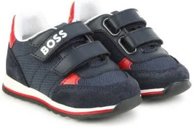 BOSS Kidswear logo-print touch-strap sneakers Blue