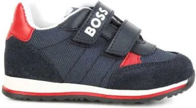 BOSS Kidswear logo-print touch-strap sneakers Blue