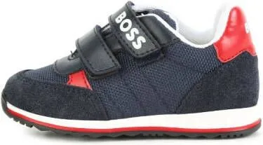 BOSS Kidswear logo-print touch-strap sneakers Blue