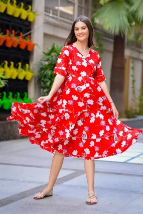 Candy Floral Maternity & Nursing Flair Dress