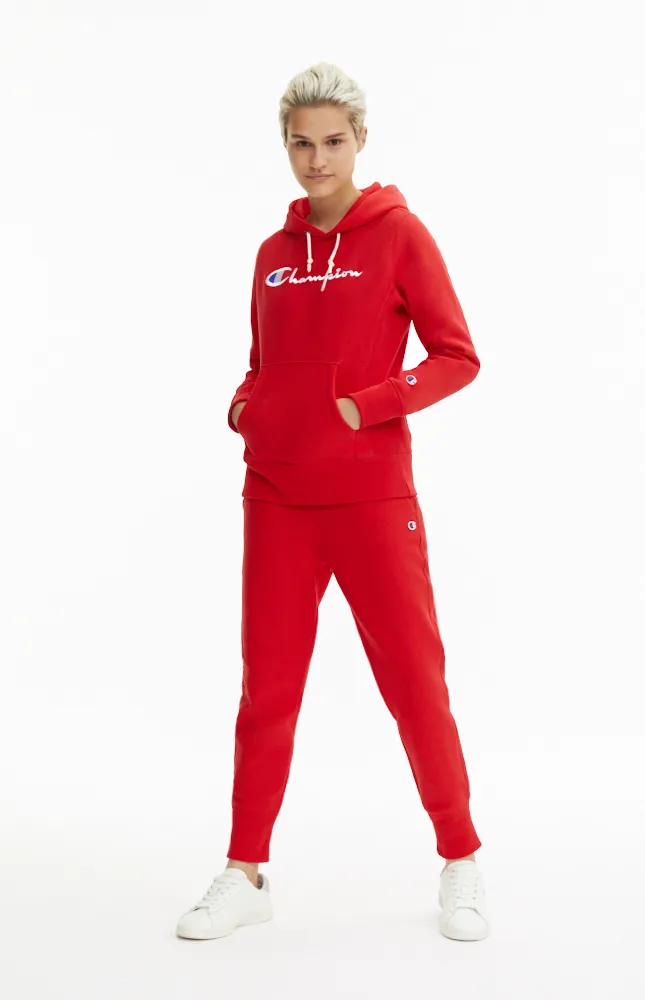 Champion Reverse Weave Script Logo Hoodie Women’s – Red