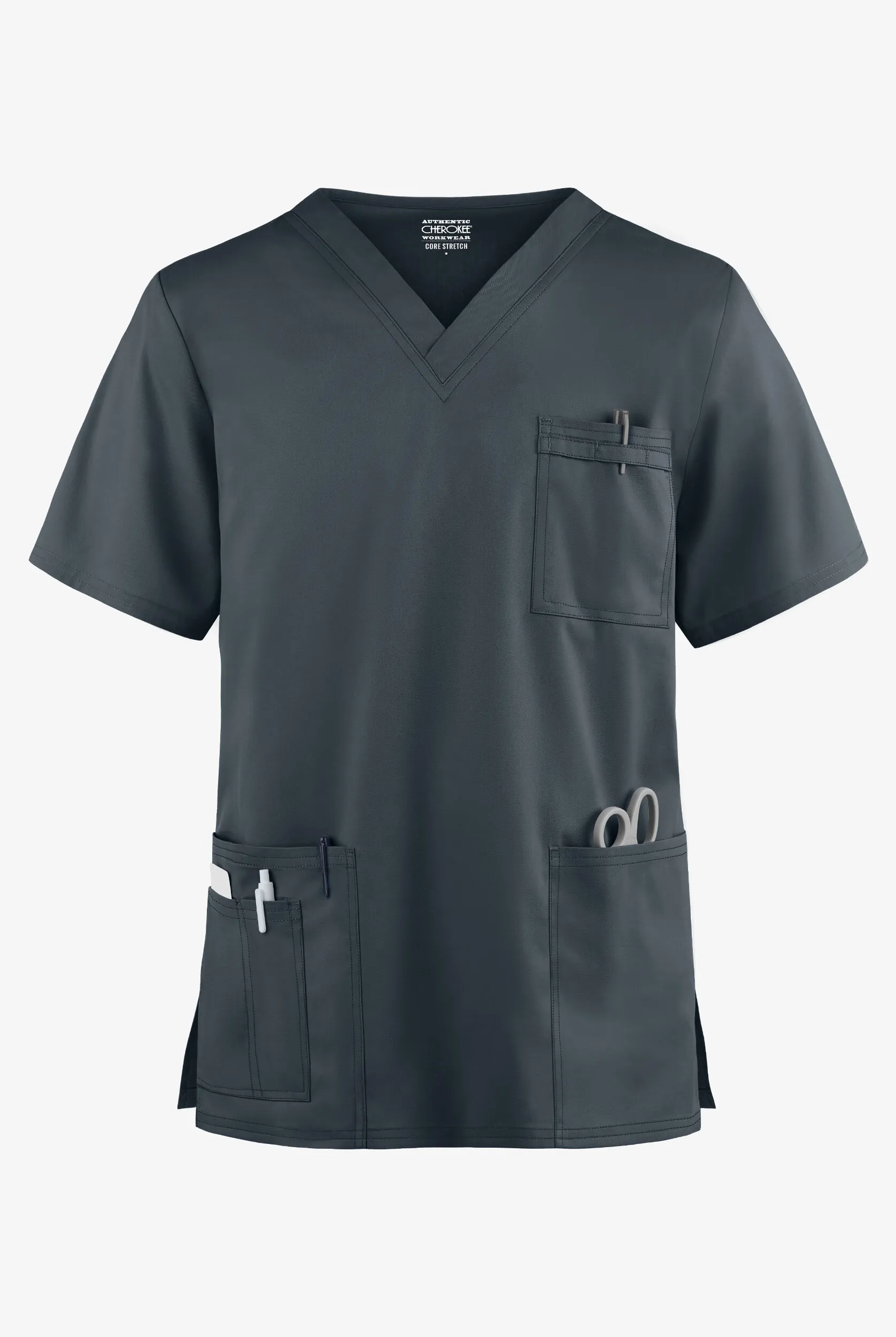 Cherokee Workwear Core STRETCH Unisex 4-Pocket V-Neck Scrub Top