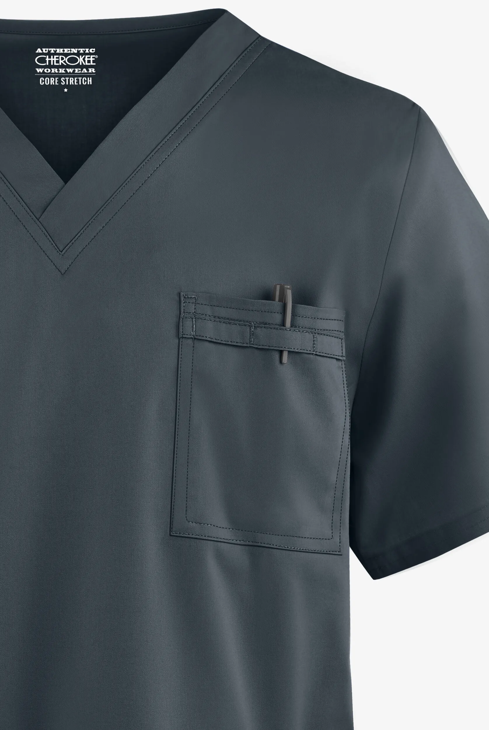 Cherokee Workwear Core STRETCH Unisex 4-Pocket V-Neck Scrub Top