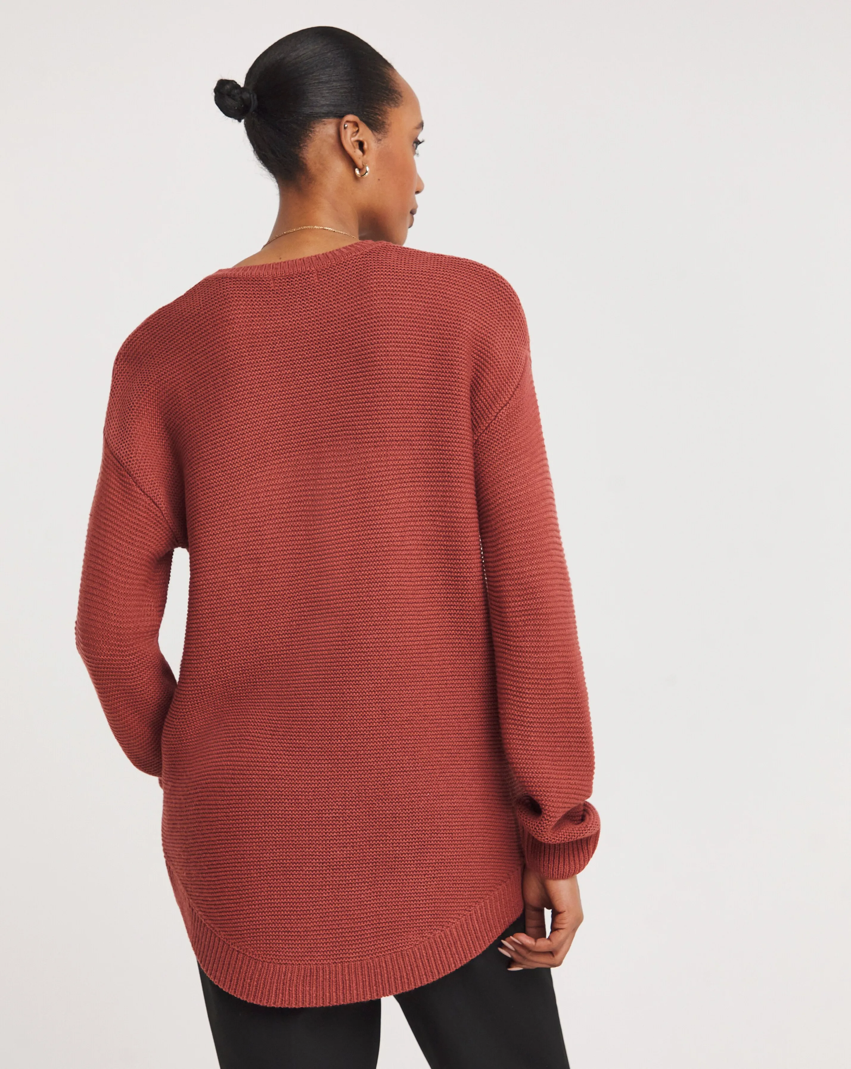 Cinnamon Curved Hem Tunic