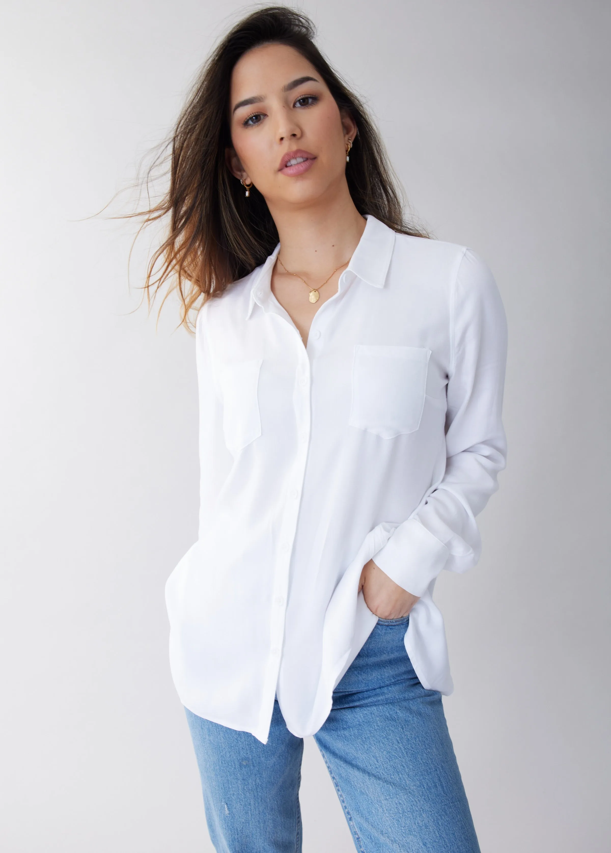 Classic Button Down Maternity & Nursing Top