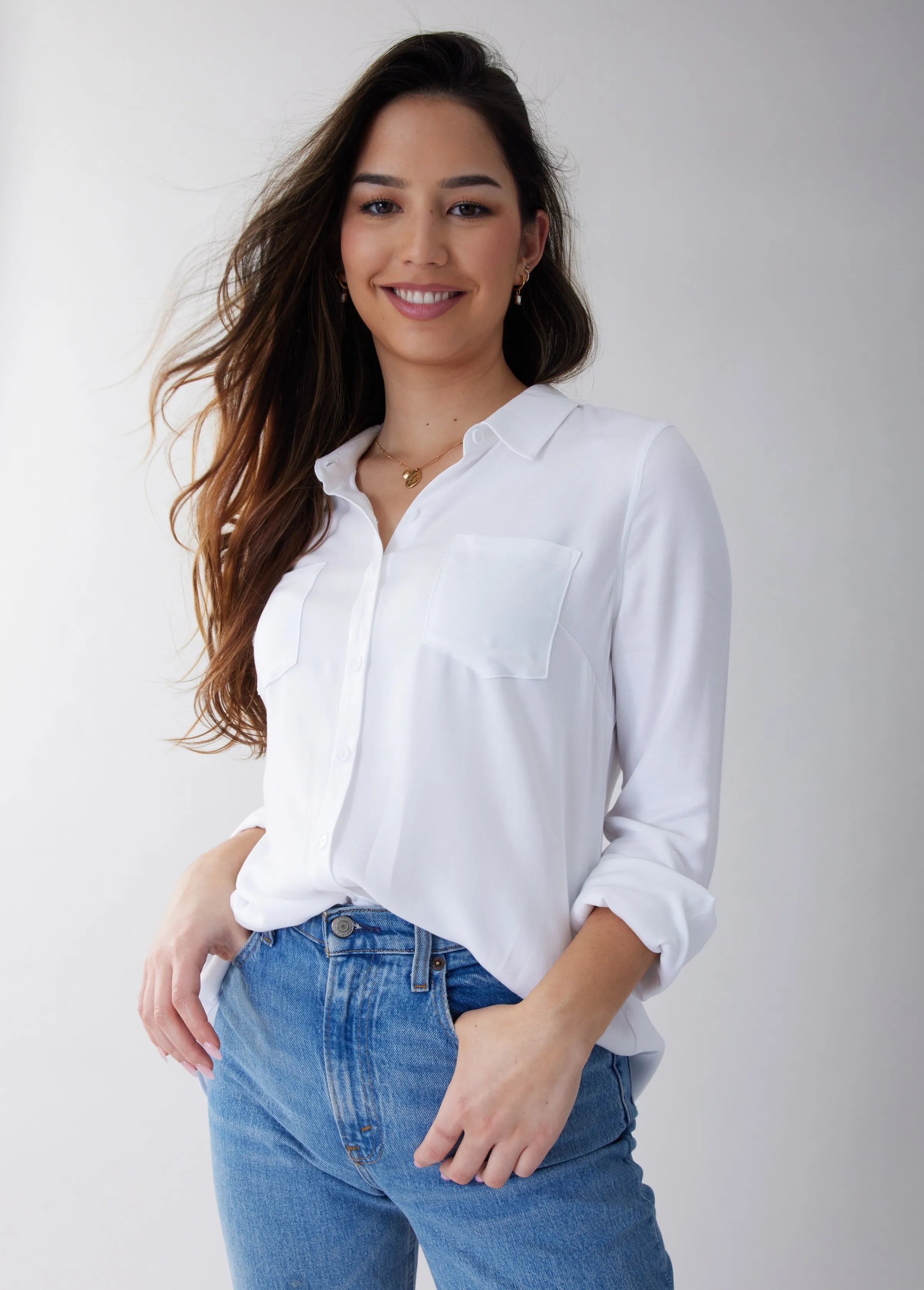 Classic Button Down Maternity & Nursing Top