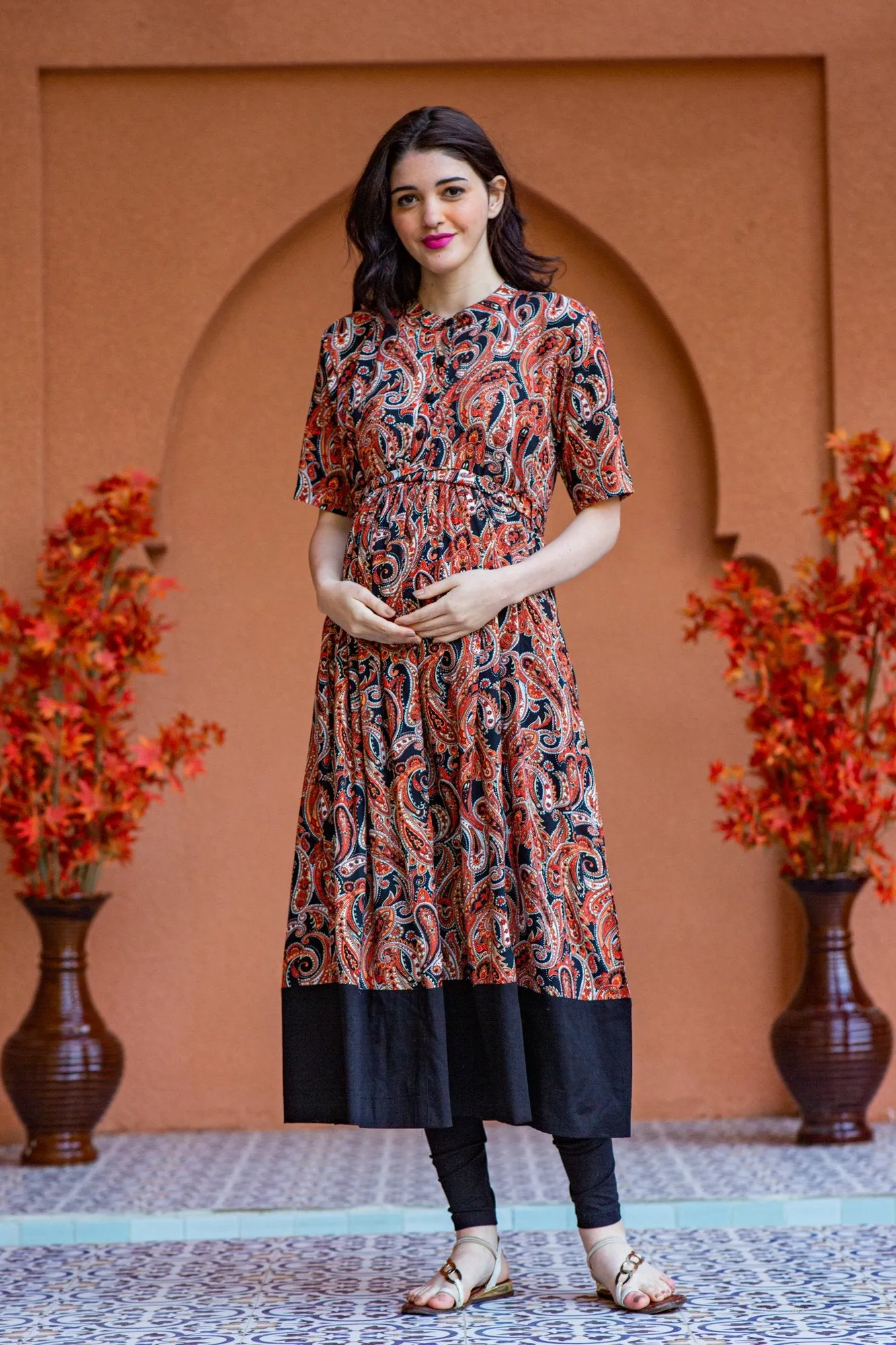 Classic Paisley Maternity & Nursing Kurta