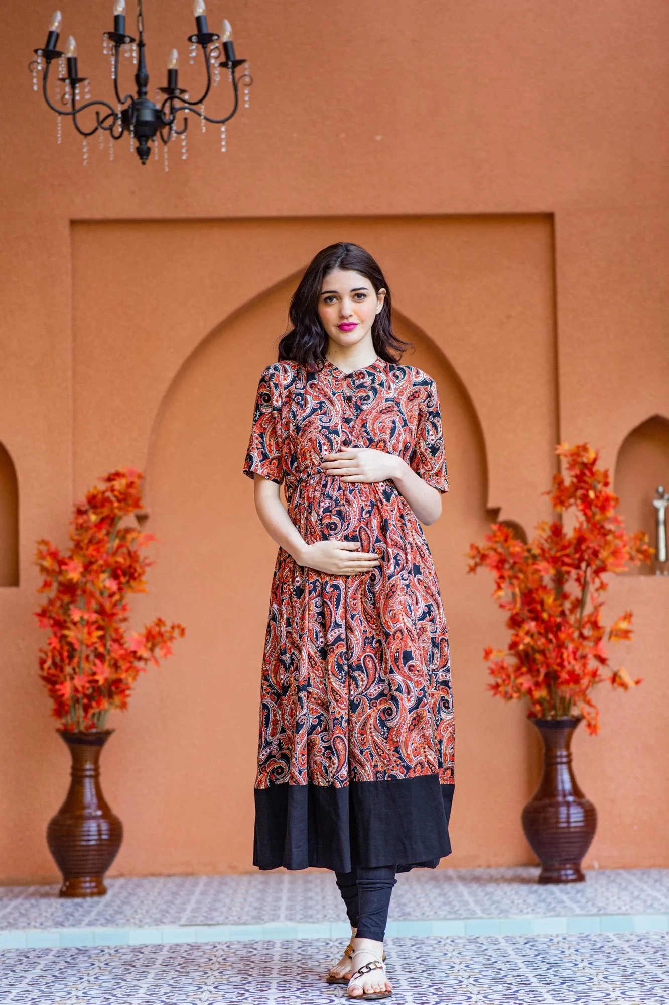 Classic Paisley Maternity & Nursing Kurta