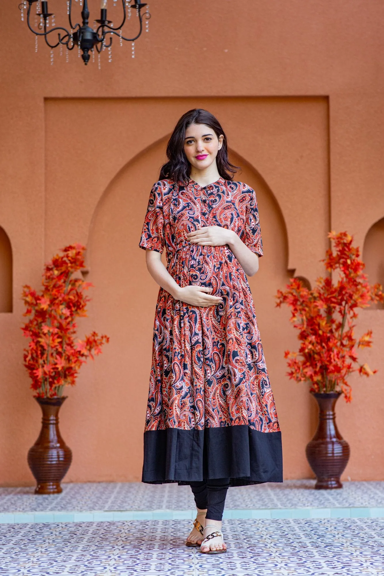 Classic Paisley Maternity & Nursing Kurta