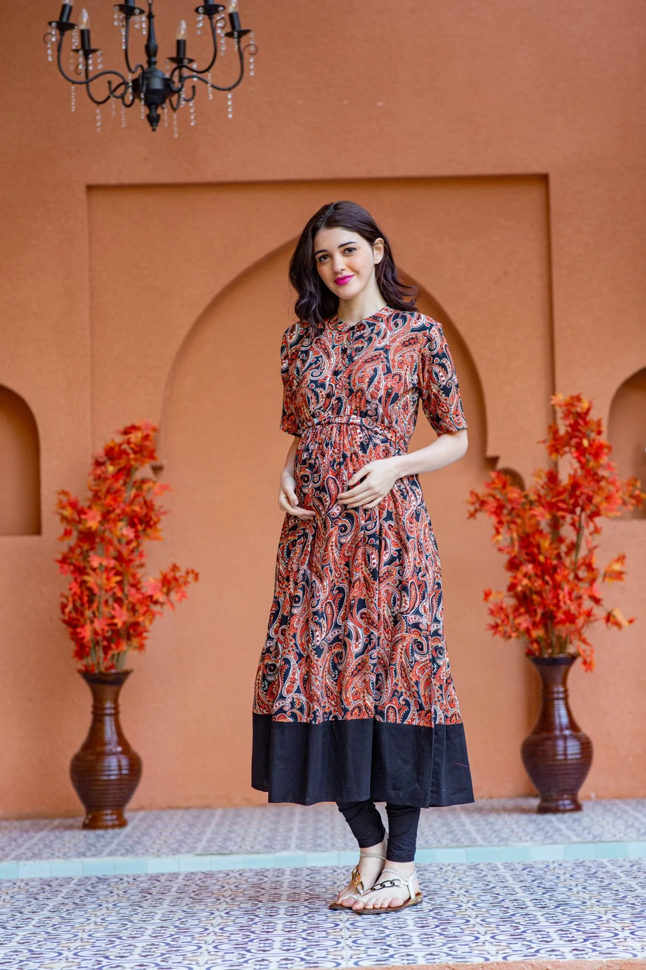 Classic Paisley Maternity & Nursing Kurta