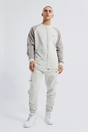 Colour Block Cargo Funnel Neck Tracksuit