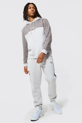 Colour Block Ofcl Tape Tracksuit | boohooMAN UK