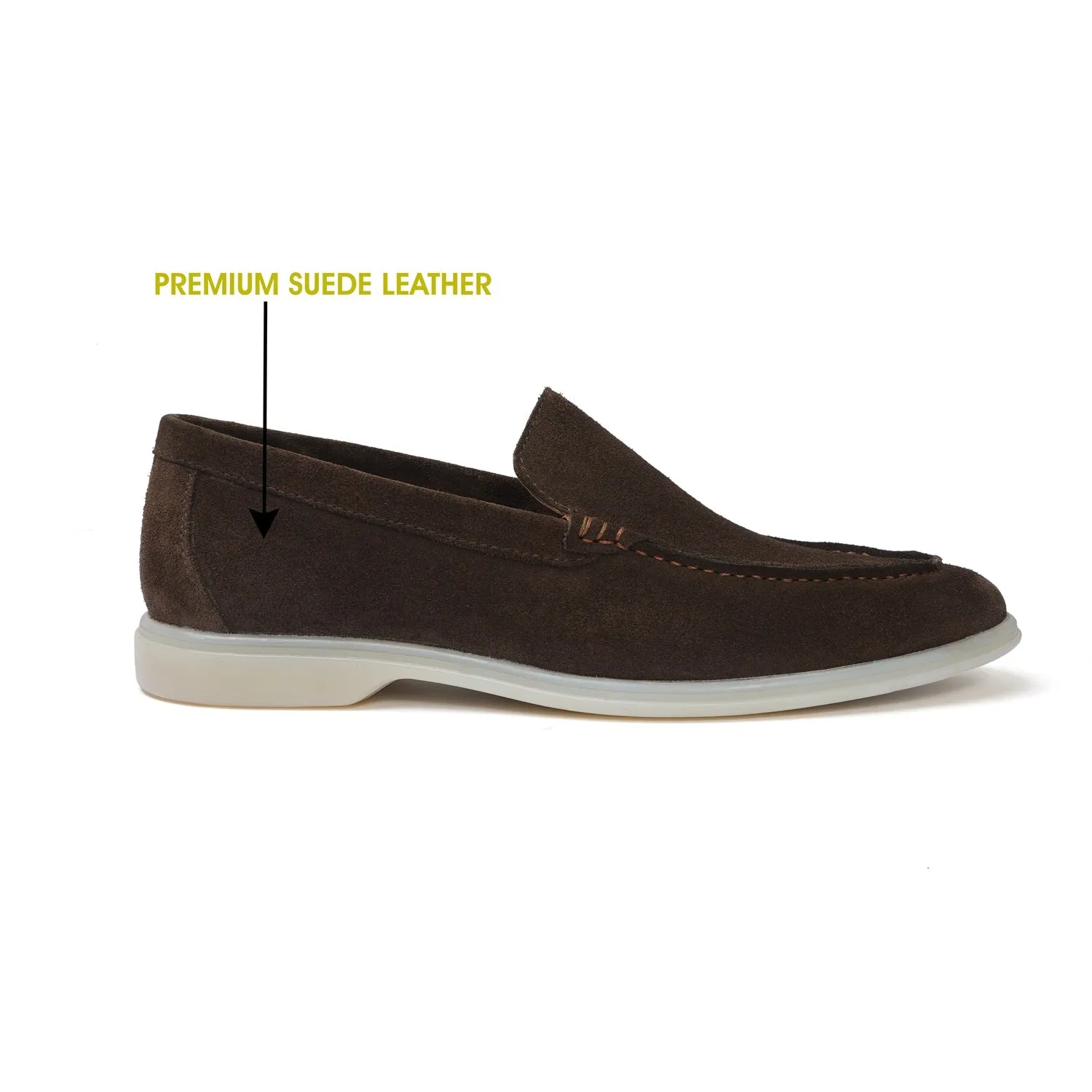 Comfy Yacht Shoes in Dark Brown Suede Leather