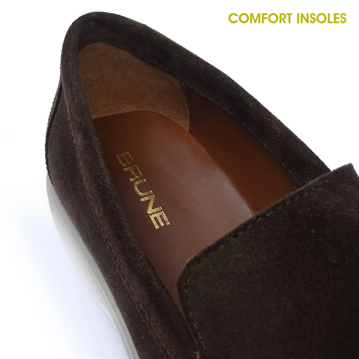 Comfy Yacht Shoes in Dark Brown Suede Leather