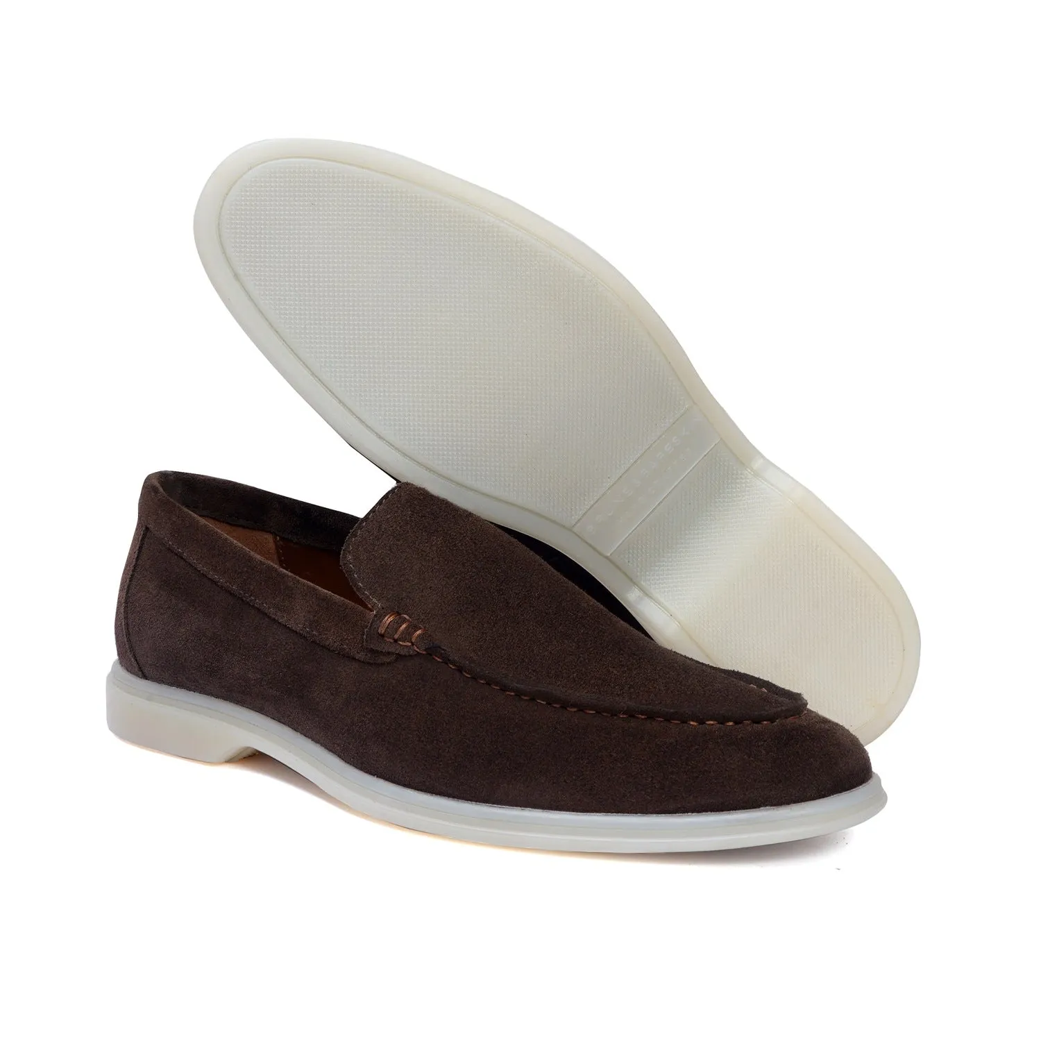 Comfy Yacht Shoes in Dark Brown Suede Leather