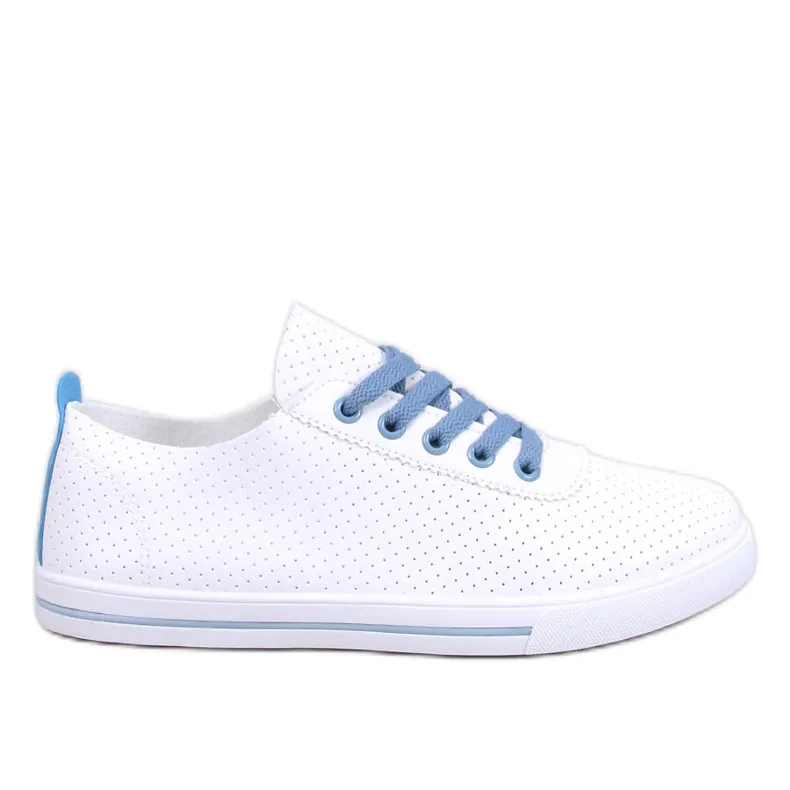 Costier Light Blue women's openwork sneakers white