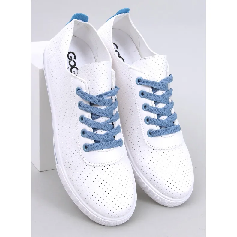 Costier Light Blue women's openwork sneakers white