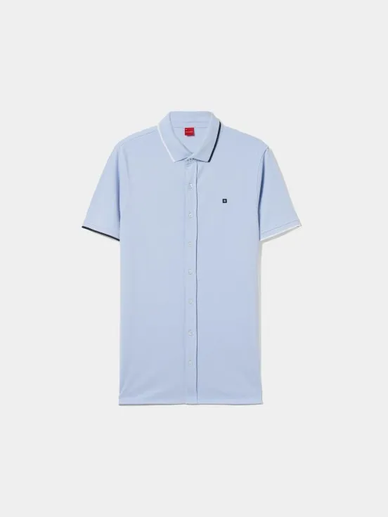 Cotton polo shirt with stripes