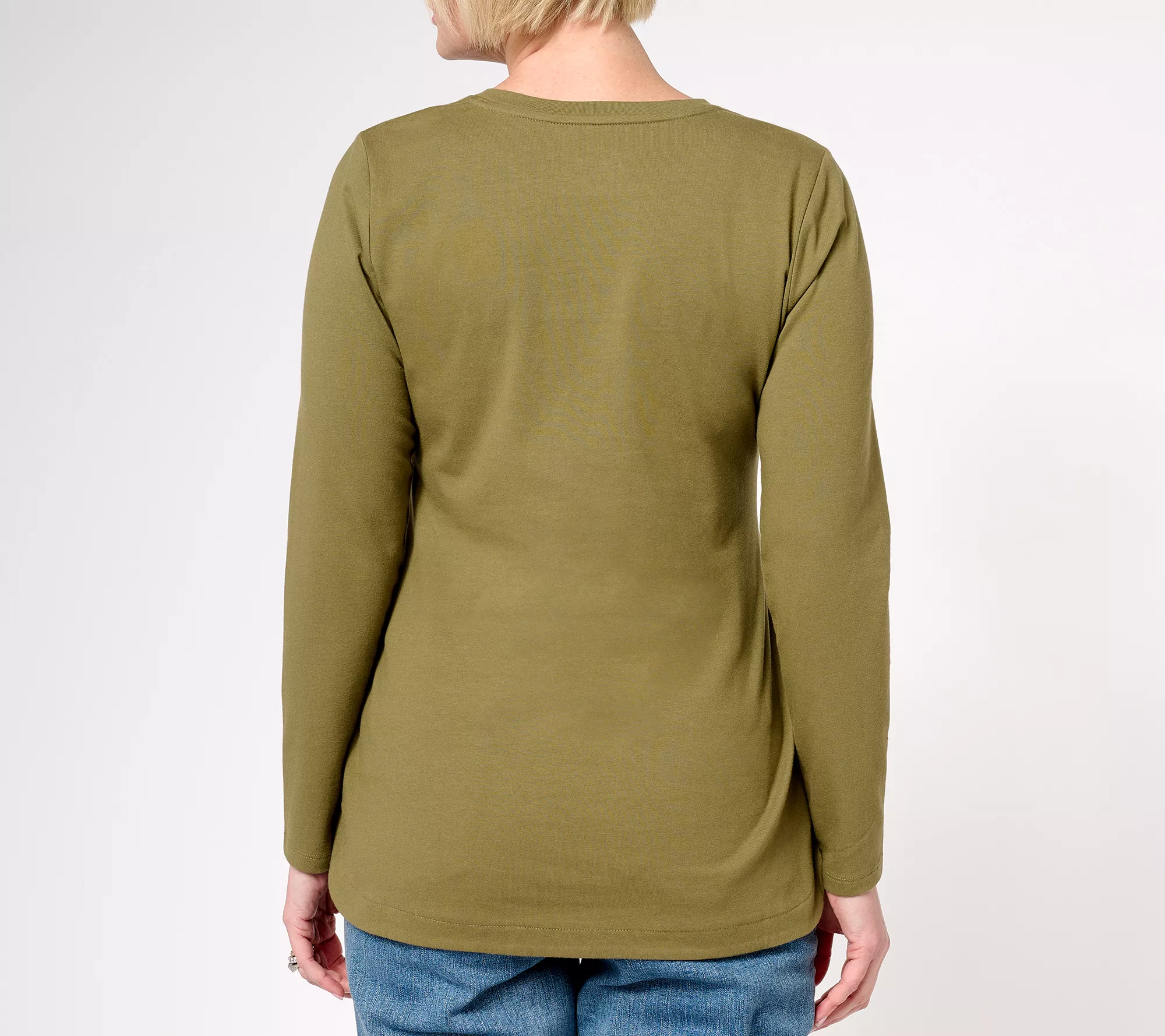 Denim & Co. Essentials Perfect Jersey Crew Neck Tunic