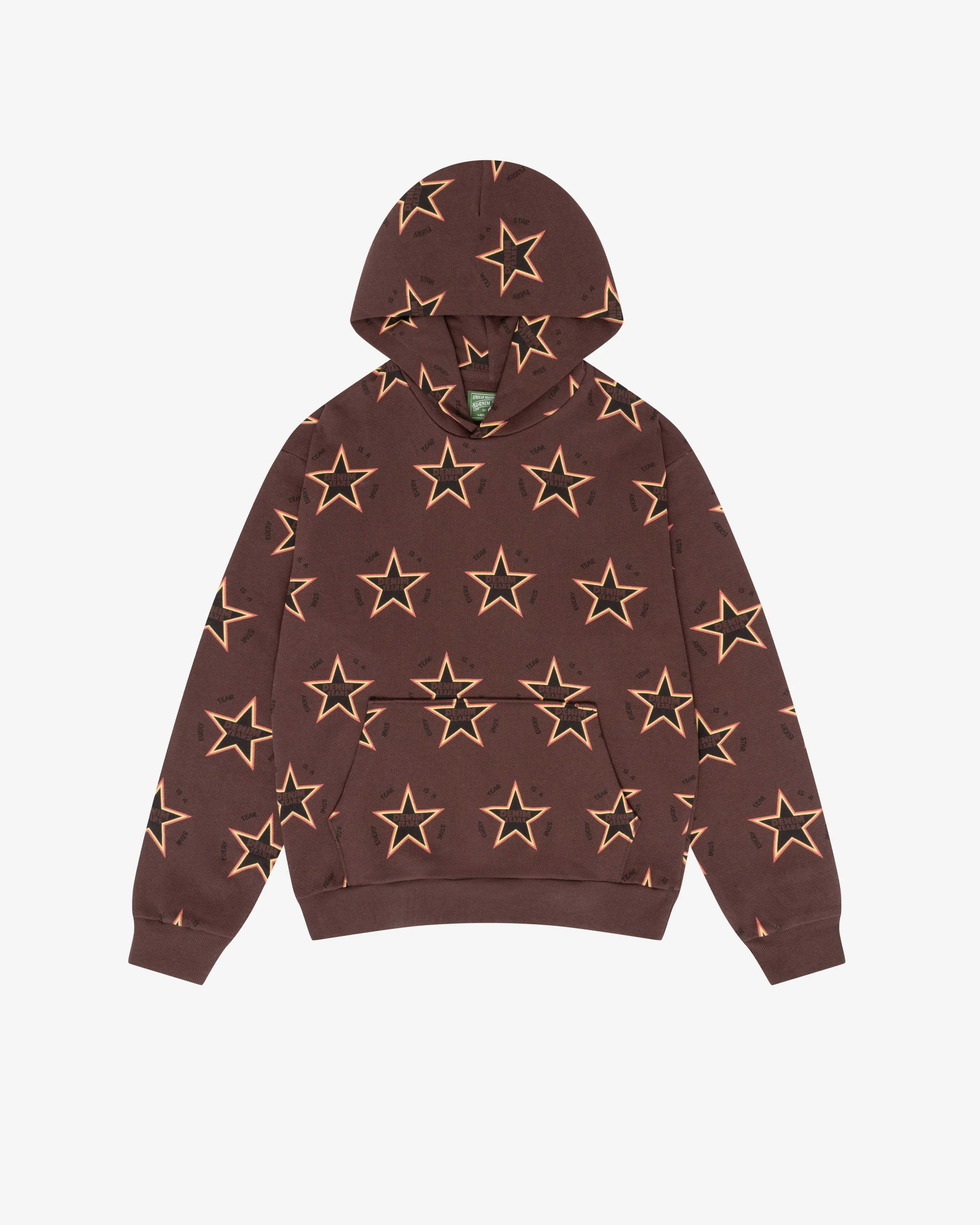 Denim Tears Men's Every Tear Is A Star All Over Hoodie  Brown