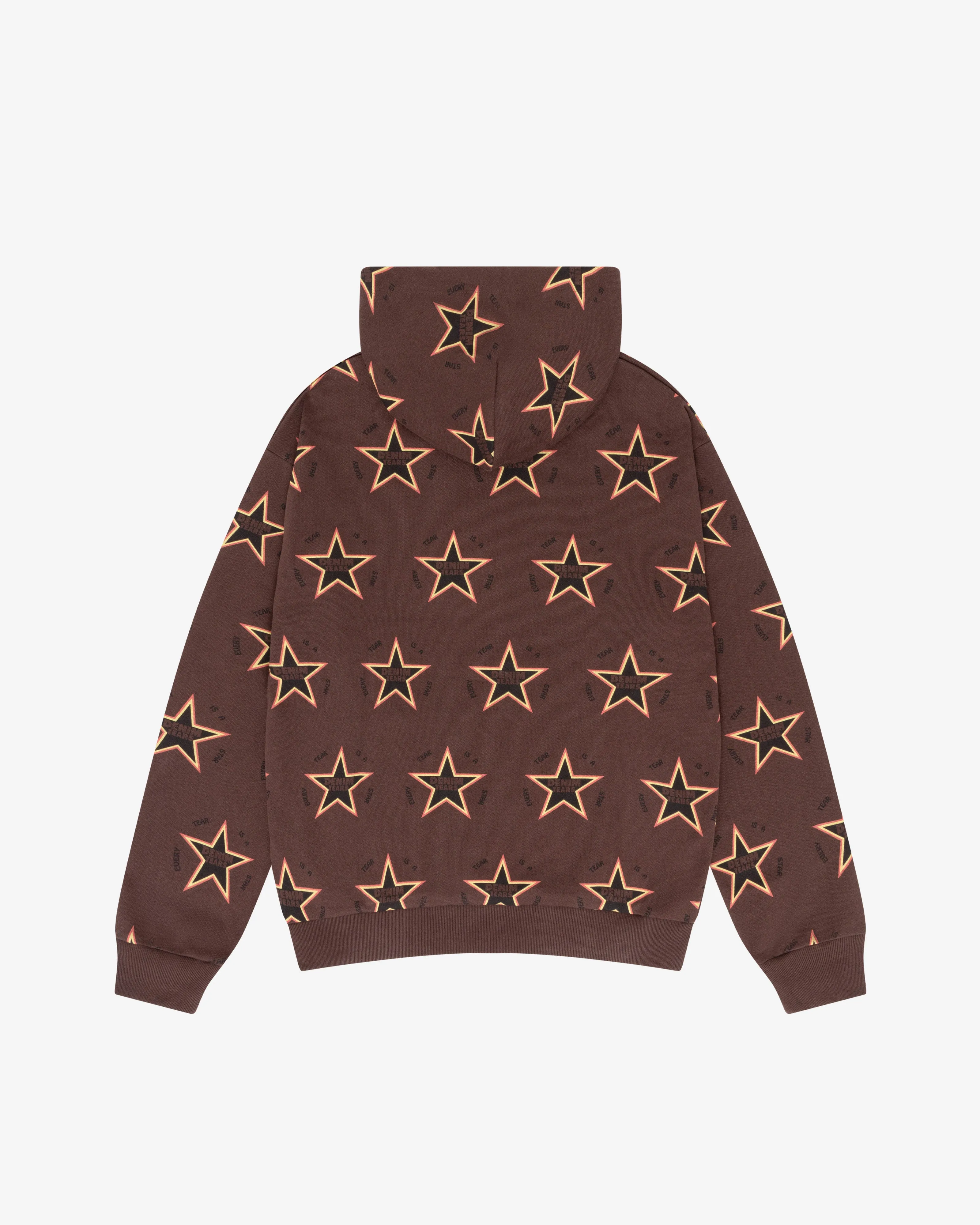 Denim Tears Men's Every Tear Is A Star All Over Hoodie  Brown