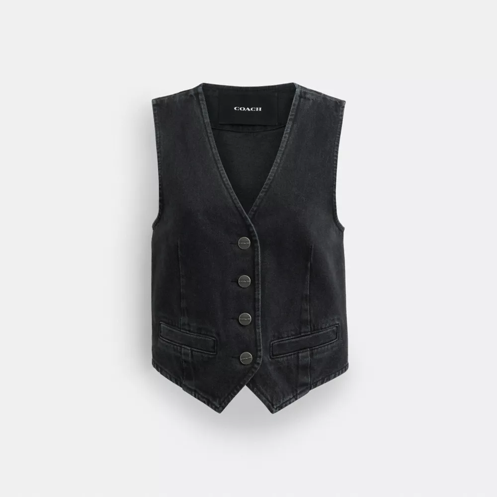 DENIM VEST IN ORGANIC COTTON