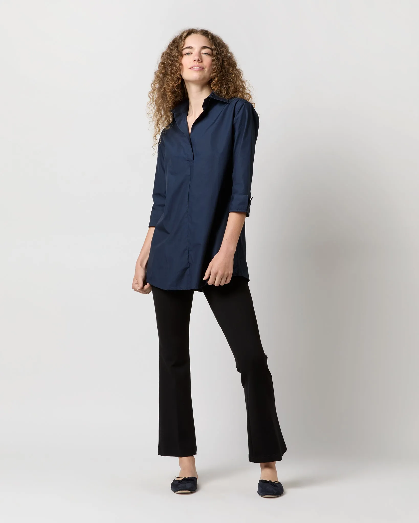 Designer Tunic in Navy Poplin