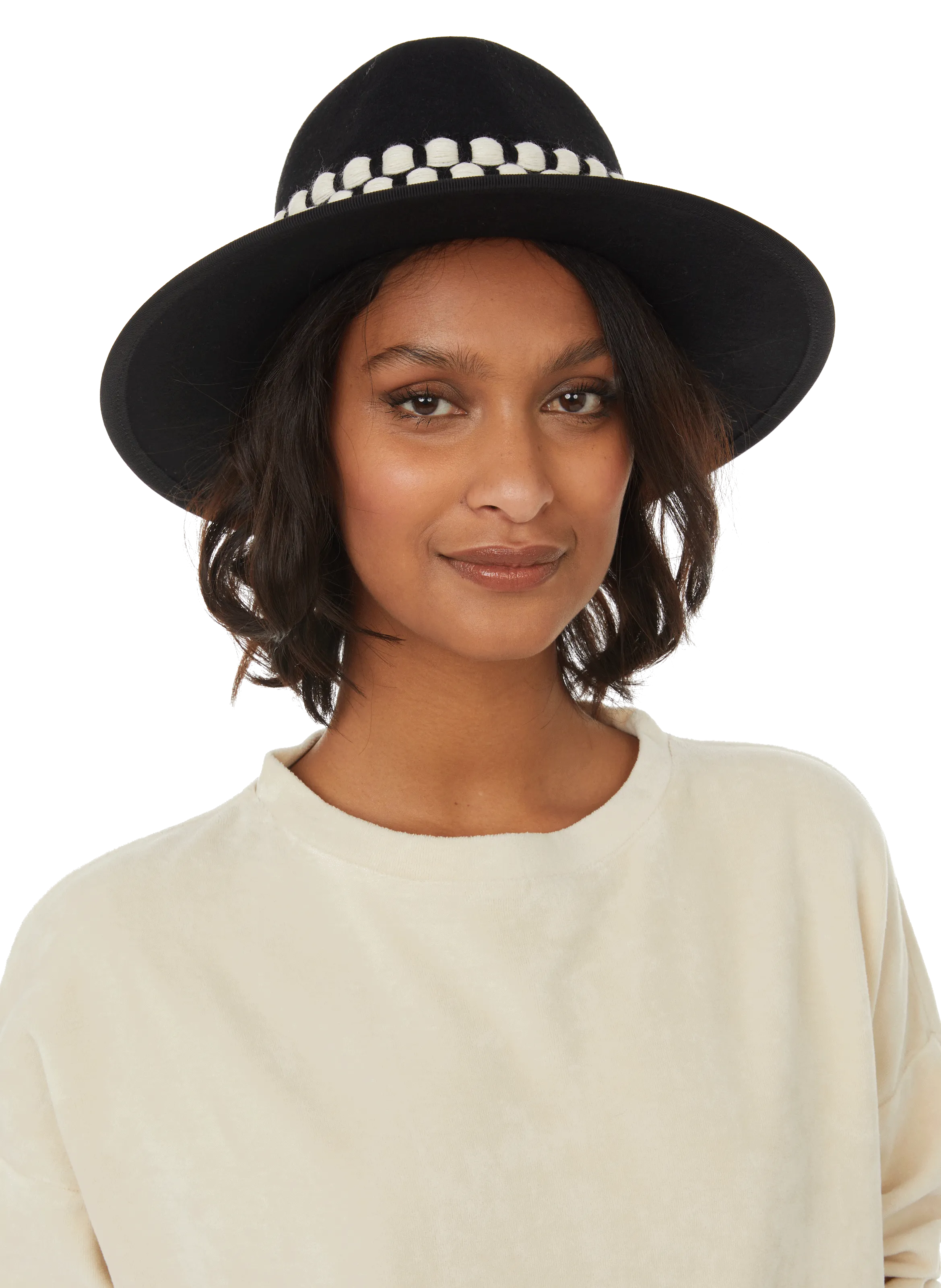 DESTREE  Hat with embroidery - Black