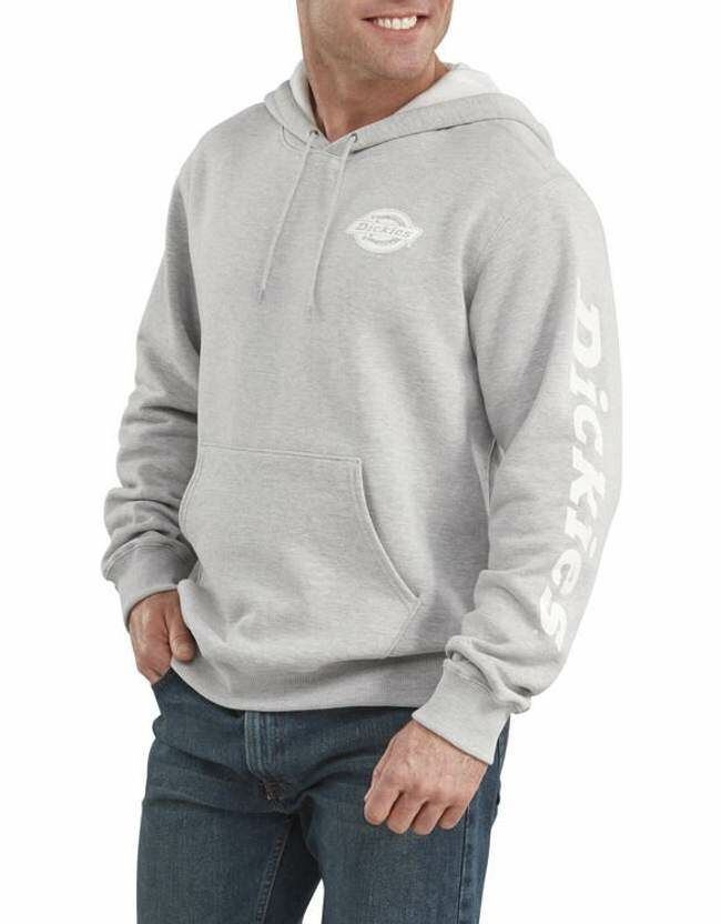 Dickies Men's Fleece Long Sleeve Graphic Hoodie in Heather Gray