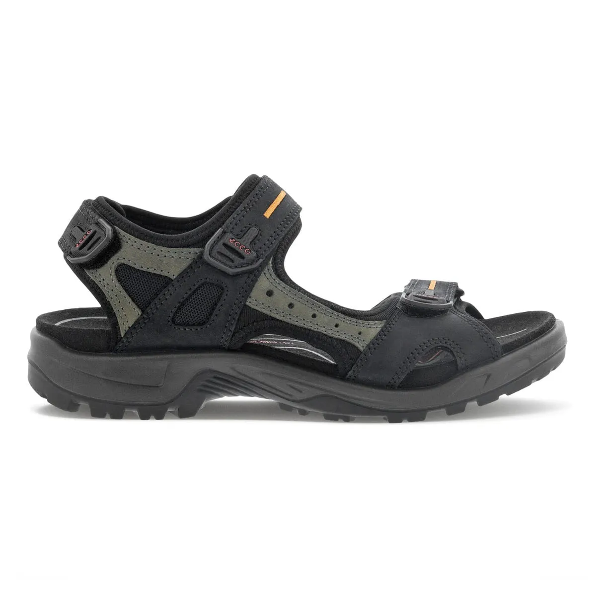 Ecco Mens Offroad Yucatan Sandals - Black/ Mole/ Black