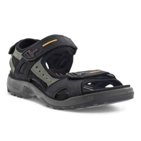 Ecco Mens Offroad Yucatan Sandals - Black/ Mole/ Black