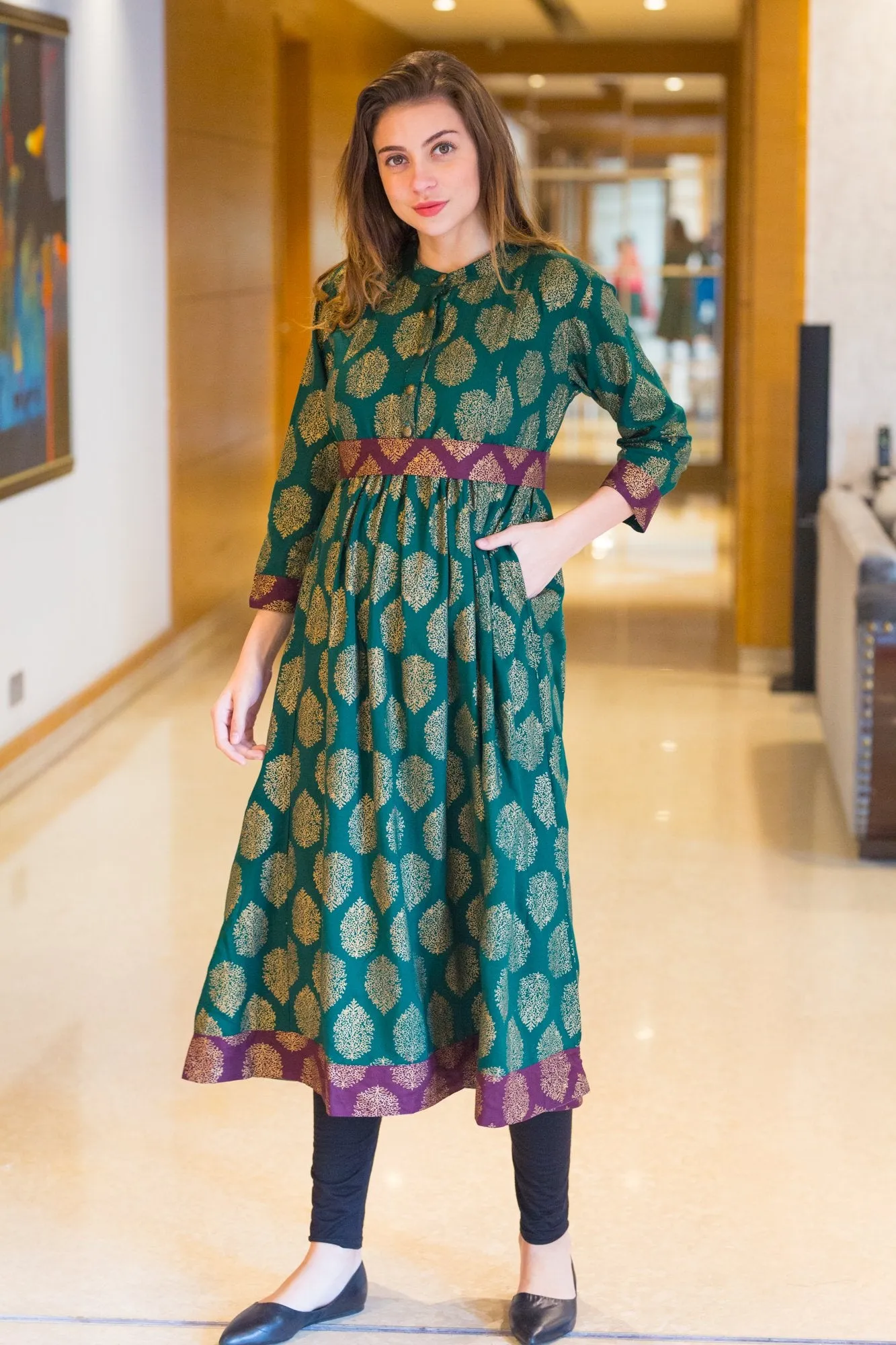 Emerald Jade Maternity and Nursing Kurta