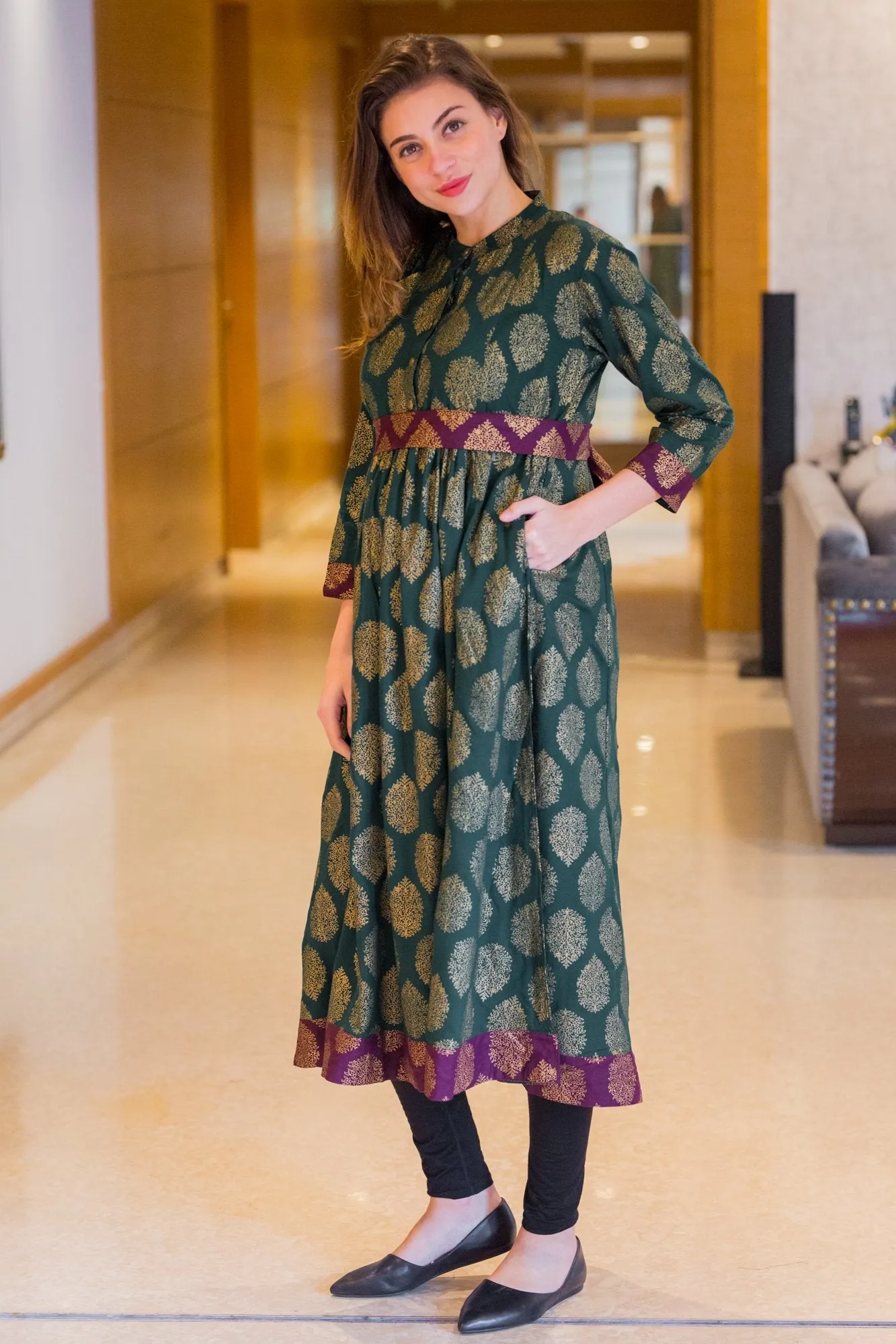 Emerald Jade Maternity and Nursing Kurta