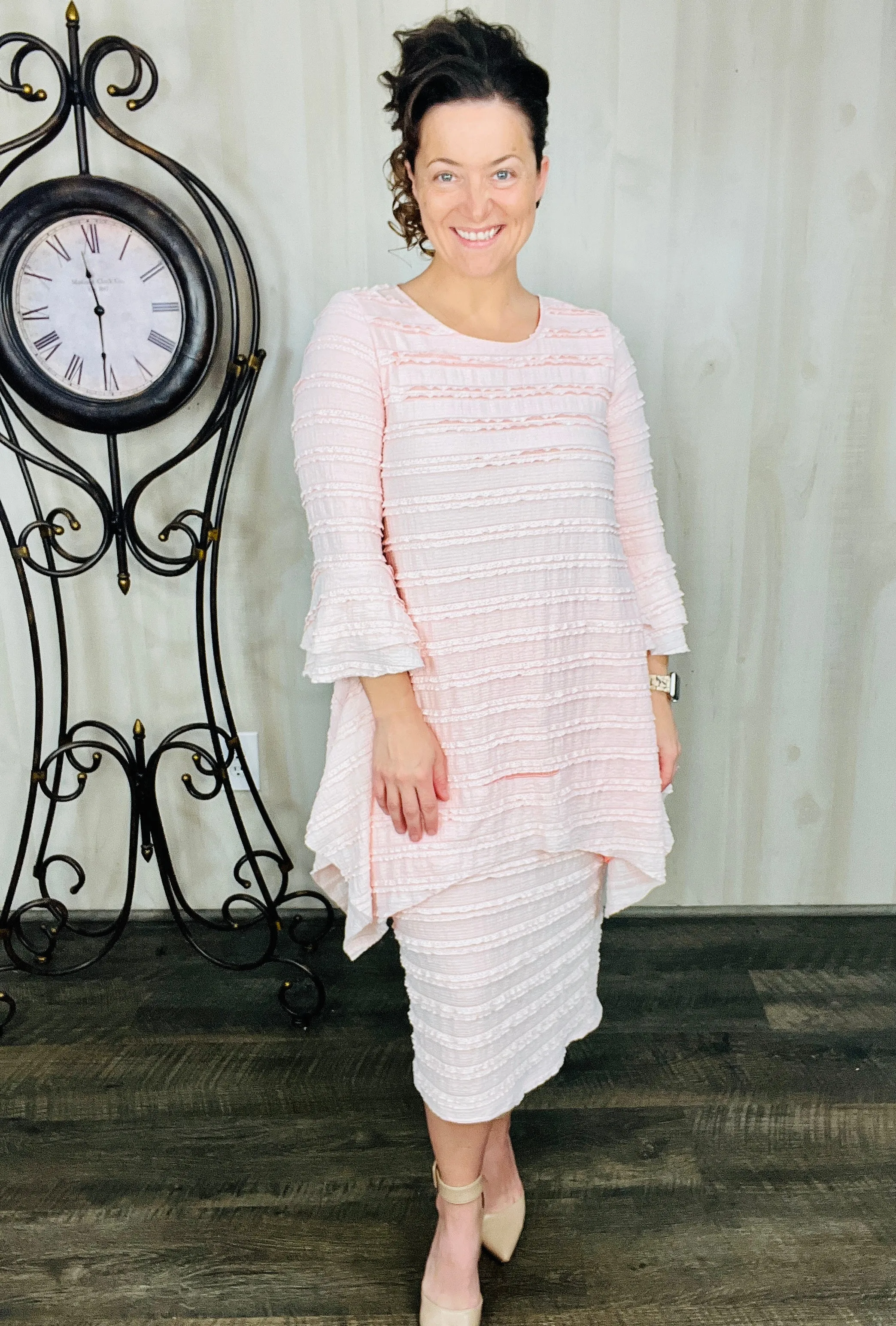 Feminine & Lace Tunic- Baby Pink