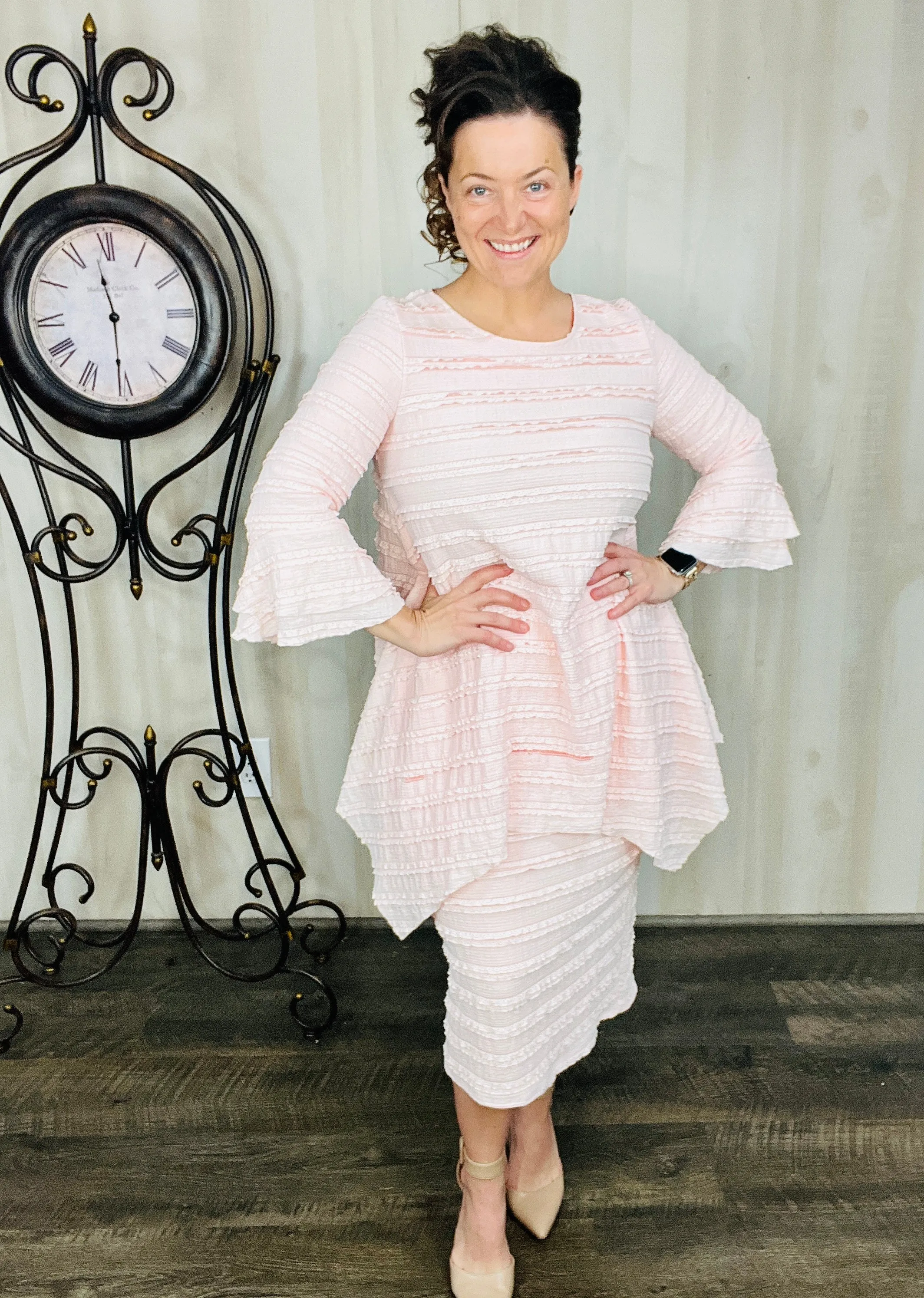 Feminine & Lace Tunic- Baby Pink